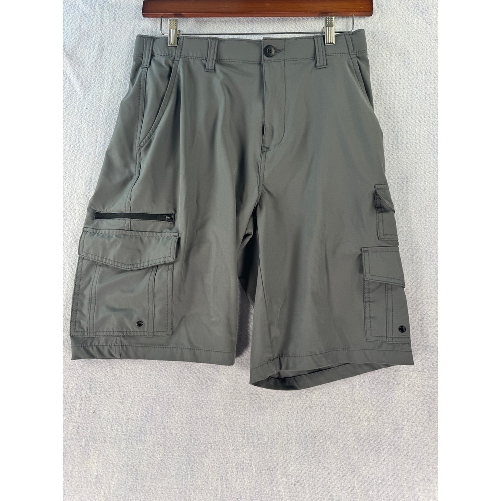 Iron Co Mens Cargo Shorts Gray Size 32 Performance Stretch Multi Pocket Outdoor